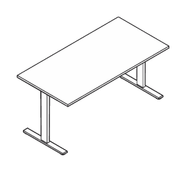 KAMOS PURE SCRIVANIA OPERATIVA STRUTTURA METALLO SPESSORE PIANO mm.25 - P.80xH.74,4xL.80 cm.