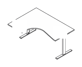 KAMOS PURE SCRIVANIA OPERATIVA ANGOLARE SX STRUTTURA METALLO SPESSORE PIANO mm.25 - P.120xH.74,4xL.160 cm.