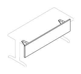KAMOS PURE MODESTY PANEL IN LEGNO CON STAFFE PER SCRIVANIE STRUTTURA IN METALLO O IN LEGNO - P.1,8xH.34xL.180 cm.