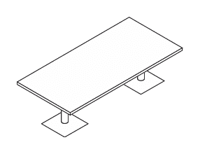 KAMOS PURE TAVOLO RIUNIONE RETTANGOLARE STRUTTURA METALLO SPESSORE PIANO mm.25 - P.100xH.72,5xL.185 cm.
