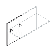 KAMOS PURE MODULO PARETINA IN LEGNO CON SUPPORTI PER PIANO - P.2,5xH.106xL.45 cm.