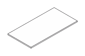 KAMOS PURE PIANO DI LAVORO RETTANGOLARE PER COMPOSIZIONI CON PARETINE SPESSORE mm.25 - P.80xH.2,5xL.180 cm.