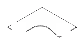 KAMOS PURE PIANO DI LAVORO SAGOMATO SX PER COMPOSIZIONI CON PARETINE SPESSORE PIANO mm.25 - P.160xH.2,5xL.160 cm.