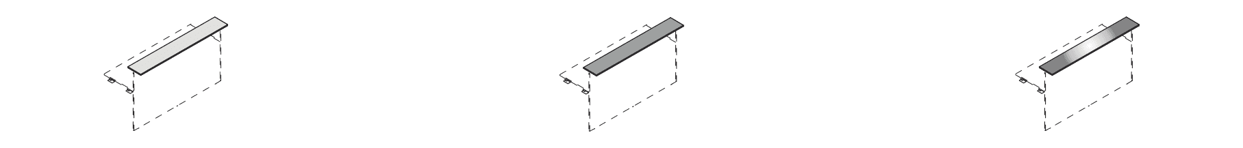MIRO' RECEPTION TOP CON SUPPORTI PER MODULO ALTO TOP IN MELAMINICO - P.28xL.120 cm.