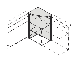 LIBRERIA PORTANTE PER PROSEGUIMENTO COMPOSIZIONI A DX - VERSIONE PER COMPOSIZIONI P.60 CM.