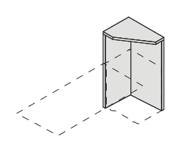 MIRÒ RECEPTION ANGOLO DI COPERTURA FINALE PER CONTENITORI MIRÒ PORTANTI O LIBRERIE PORTANTI PER COMPLETAMENTO PORTANTI COMPOSIZIONI A DX VERSIONE PER COMPOSIZIONI P.60 - P.60xH.109,5xL.46,3 