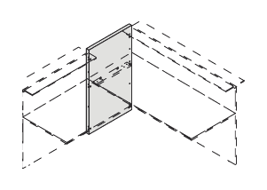 MIRO' RECEPTION FIANCO STRUTTURALE DI RACCORDO PER PROSEGUIMENTO COMPOSIZIONI A SX VERSIONE PER COMPOSIZIONI P. CM. 80 - L.3,8xH.109,5 cm.