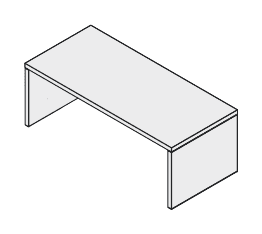 PRESIDENT SCRIVANIA RETTANGOLARE CON ENTRAMBI I FIANCHI ALTI STRUTTURA LEGNO SPESSORE PIANO mm.51 - P.90xH.74xL.180 cm.
