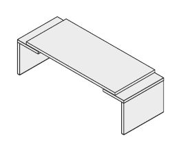 SUPPLEMENTO PRESIDENT SCRIVANIA RETTANGOLARE CON ENTRAMBI I FIANCHI BASSI SPESSORE PIANO mm.51 - P.90xH.74xL.220 cm.