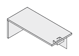 PRESIDENT SCRIVANIA RETTANGOLARE PER APPOGGIO SU MOBILE DI SERVIZIO DX SPESSORE PIANO mm.51 - P.90xH.74xL.200 cm.
