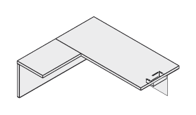 PRESIDENT SCRIVANIA ANGOLARE PER APPOGGIO SU MOBILE DI SERVIZIO DX E ALLUNGO SX SPESSORE PIANO mm.51 - P.180xH.74xL.180 cm.
