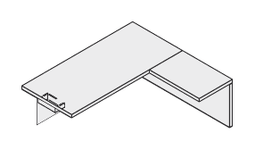 PRESIDENT SCRIVANIA ANGOLARE PER APPOGGIO SU MOBILE DI SERVIZIO SX E ALLUNGO DX STRUTTURA LEGNO SPESSORE PIANO mm.51 - P.180xH.74xL.180 cm.