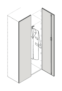 PRESIDENT COPPIA DI ANTE IN LEGNO CON SERRATURA PER LIBRERIA APPENDIABITI - L.90xS.1,8xH.200 cm.