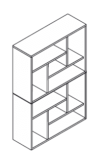 TOWER EVO LIBRERIA IN LEGNO - P.27xL.81 cm.