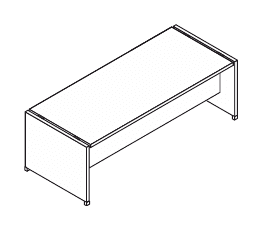 TOWER EVO SCRIVANIA RETTANGOLARE CON BASAMENTO IN LEGNO E APPENDICE LATERALE SX SPESSORE PIANO mm.38 - P.90xH.74xL.160 cm.