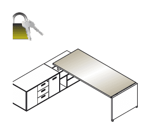 TOWER EVO SCRIVANIA RETTANGOLARE STRUTTURA GAMBA LEGNO PIANO VETRO TEMPERATO mm.10 CON LIBRERIA EVO PORTANTE E MOBILE DI SERVIZIO SX-DX - P.90xH.74xL.175 cm.