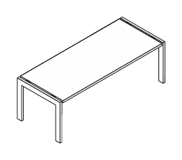 TOWER EVO SCRIVANIA RETTANGOLARE STRUTTURA GAMBE IN METALLO SPESSORE PIANO mm.38 - P.90xH.74xL.200 cm.