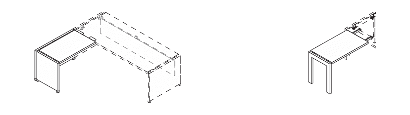 TOWER EVO APPENDICE SX-DX PIANO E BASAMENTO GAMBE IN LEGNO - P.65xH.74xL.105 cm.