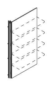 TOWER EVO PANNELLO BOISERIE H.200 CON MONTANTE SX (APPLICARE SEMPRE AL PANNELLO SINGOLO O ALLE COMPOSIZIONI IL MONTANTE STRUTTURALE DX) - P.5,5xH.201,5xL.45 cm.