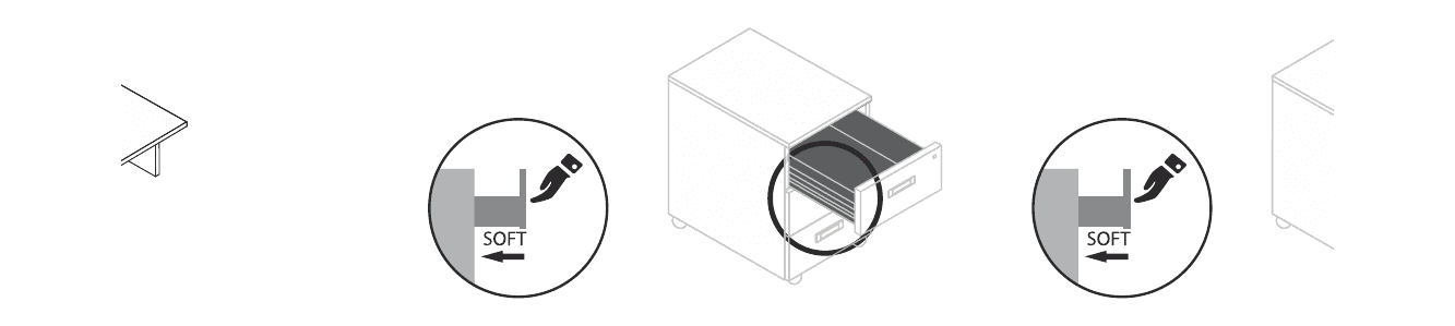 TOWER EVO CASSETTIERE LEGNO SUPPLEMENTO KIT SOFT CLOSING SPESSORE mm.38 PER 3 CASSETTI