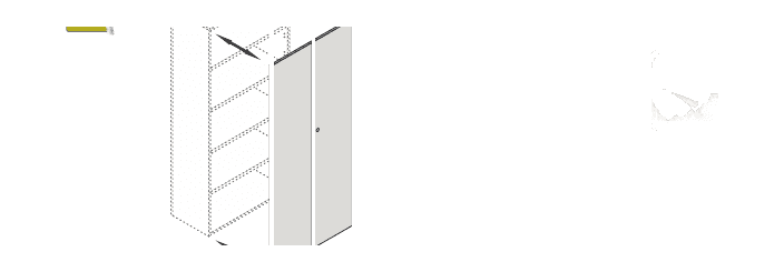 TOWER EVO COPPIA DI ANTE INTERE H.200 CON SERRATURA LEGNO.