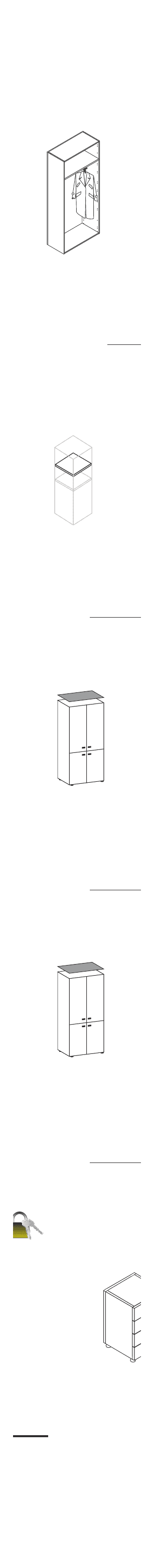LIBRERIE A GIORNO CON 1 RIPIANO E ASTA APPENDIABITI ESTRAIBILE COPPIA DI ANTE IN LEGNO CON SERRATURA - L.90XH.201,7XP.36 CM.
