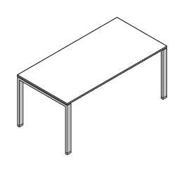 VISTA SCRIVANIA INDIPENDENTE CON PIANO IN LEGNO E GAMBE A PONTE SPESSORE PIANO mm.18 - P.80xH.73,7xL.100 cm.