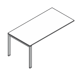 VISTA SCRIVANIA DA APPOGGIO O ELEMENTO FINALE PER AGGREGAZIONI LINEARI STRUTTURA GAMBE A PONTE PIANO IN LEGNO SPESSORE mm.18 - P.80xH.73,7xL.80 cm.