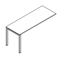 VISTA SCRIVANIA DA APPOGGIO O ELEMENTO FINALE PER AGGREGAZIONI LINEARI STRUTTURA GAMBE A PONTE PIANO IN LEGNO SPESSORE mm.18 - P.60xH.73,7xL.200 cm.