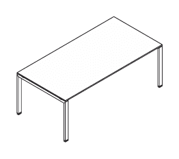 VISTA SCRIVANIA INDIPENDENTE CON PIANO IN LEGNO E GAMBE A PONTE SPESSORE PIANO mm.18 - P.100xH.73,7xL.160 cm.
