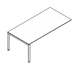 VISTA SCRIVANIA DA APPOGGIO GAMBE A PONTE SPESSORE PIANO mm.18 - P.100xH.73,7xL.200 cm.