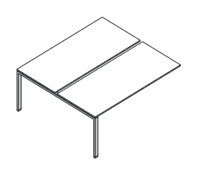 VISTA SCRIVANIA DOPPIA DA APPOGGIO O ELEMENTO FINALE PER AGGREGAZIONI LINEARI STRUTTURA GAMBE A PONTE SPESSORE PIANO mm.18 - P.80+80xH.73,7xL.120 cm.