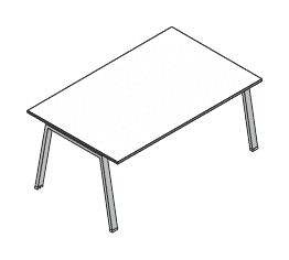 VISTA SCRIVANIA INDIPENDENTE GAMBE A CAVALLETTO PIANO LEGNO SPESSORE mm.18 - P.100xH.73,7xL.160 cm.