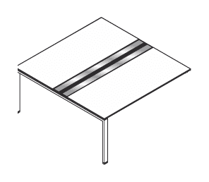 VISTA SCRIVANIA DOPPIA DA APPOGGIO O ELEMENTO FINALE PER AGGREGAZIONI LINEARI STRUTTURA GAMBE A PONTE PIANO IN LEGNO SPESSORE mm.18 - P.80-166xH.73,7xL.120 cm.