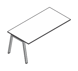 VISTA SCRIVANIA DA APPOGGIO O ELEMENTO FINALE PER AGGREGAZIONI LINEARI PIANO LEGNO GAMBE A CAVALLETTO SPESSORE PIANO mm.18 - P.80xH.73,7xL.80 cm.