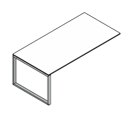 VISTA SCRIVANIA DA APPOGGIO O PER AGGREGAZIONI LINEARI PIANO LEGNO SPESSORE mm.18 GAMBE AD ANELLO - P.100xH.73,7xL.200 cm.