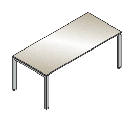 VISTA SCRIVANIA INDIPENDENTE PIANO IN VETRO COLORATO SPESSORE mm.12 GAMBE A PONTE - P.80xH.73,7xL.160 cm.