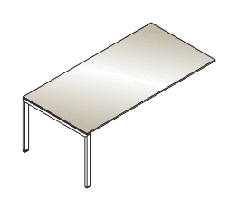 VISTA SCRIVANIA DA APPOGGIO STRUTTURA GAMBE A PONTE PIANO IN VETRO COLORATO SPESSORE mm.12 - P.100xH.73,7xL.200 cm.