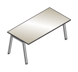 VISTA SCRIVANIA INDIPENDENTE PIANO IN VETRO COLORATO GAMBE A CAVALLETTO SPESSORE PIANO mm.12 - P.80xH.73,7xL.160 cm.