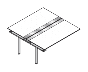 VISTA SCRIVANIA DOPPIA INTERMEDIA PER AGGREGAZIONI LINEARI PIANO IN LEGNO SPESSORE mm.18 PER TUTTI I TIPI DI GAMBE - P.166xH.73,7xL.120 cm.