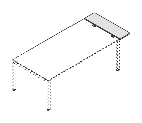 VISTA TERMINALE SAGOMATO PER SCRIVANIA SINGOLA GAMBE A PONTE / CAVALLETTO / ANELLO PIANO LEGNO SPESSORE mm.18 - P.25xH.1,8xL.60 cm.